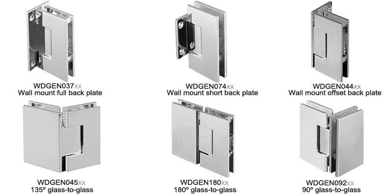 Geneva Series Glass Shower Door Hinges - Image 2