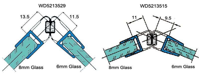 Shower Door Seals - Angled Magnetic