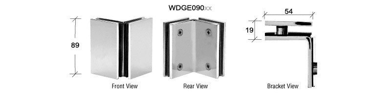 CRL Geneva Series Glass-to-Glass Bracket - Glass Clamp - Image 2